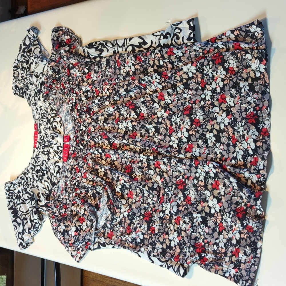 Elle XL flutter-sleeve tops (lot of 2)